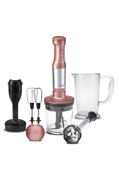 Karaca Mastermaid Prosteel Uzun Blender Ayaklı 6 Bıçaklı Blender Seti Rosegold Inox 2000 W ürün görseli 1