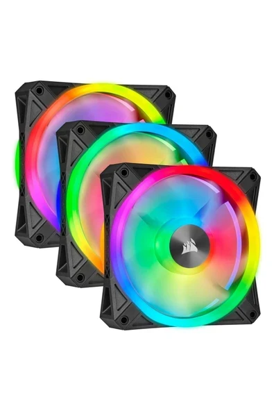 Corsair QL Serisi, iCUE QL120 RGB, 120mm, PWM, Lighting Node CORE RGB Kontrolcü Dahil, RGB Fan, 3'lü Paket (CO-9050098-WW) ürün görseli 1
