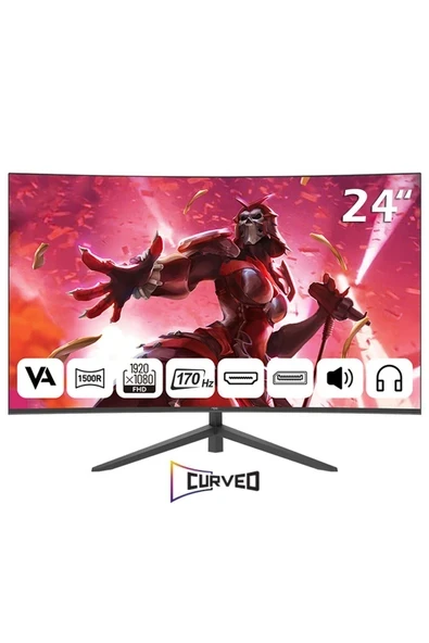 MD240K-V181 24 inç 170Hz 1MS FULLHD WLED Speaker 1500R Curved VA Oyuncu Monitörü ürün görseli 1