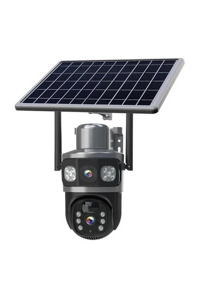 Sarftech 4g 7.5W Solar Ip Kamera Çift Ekran 2+2mp Ultra Hd Gece Görüşlü Su Geçirmez Ip Güvenlik Kamerası ürün görseli 1