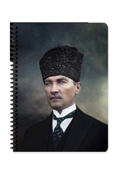 Keskin Atatürk Ve Bayrak Spiralli Defter 80 Yap.16x22 Kareli Karton Kap. ürün görseli 1