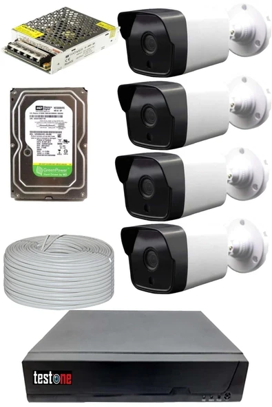 Testone 2 Mp Ahd 4'lü Güvenlik Kamerası Paket Sistem ürün görseli 1
