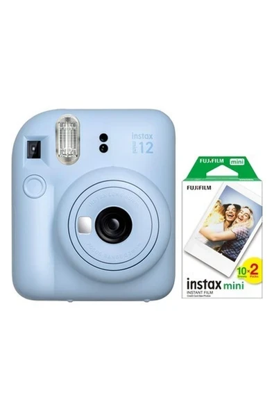 Instax Mini 12 Mavi Fotoğraf Makinesi ve 20'li Mini Film ürün görseli 1