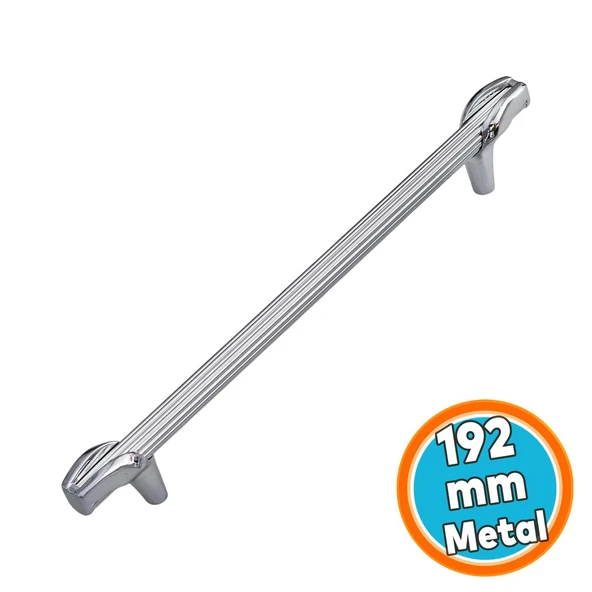 Mobilya Mutfak Dolabı Kulpları Dolap Çekmece Kapak Kulbu Kulpu Krom Renk 192 mm Metal Kulp ürün görseli 1