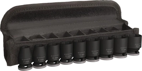 Bosch PRO Lokma Takımı 3/8 9 Parça 7-19 mm ürün görseli 1