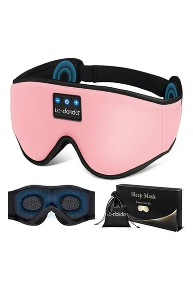 Lc-Dolida 3D Uyku Maskesi - Bluetooth Kablosuz Müzik - Pembe ürün görseli 1