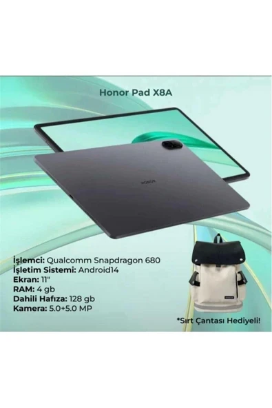 Pad X8a 2.4Ghz 4Gb 128Gb 11-Android Tablet Çanta Hediyeli ürün görseli 1