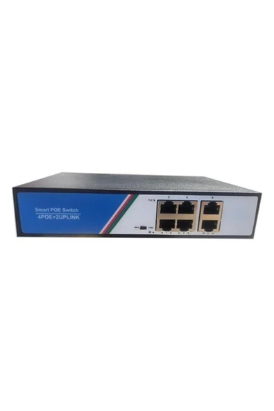 Apronx 4 Port 10/100 4+2 High Power 78W Poe Switch ürün görseli 1