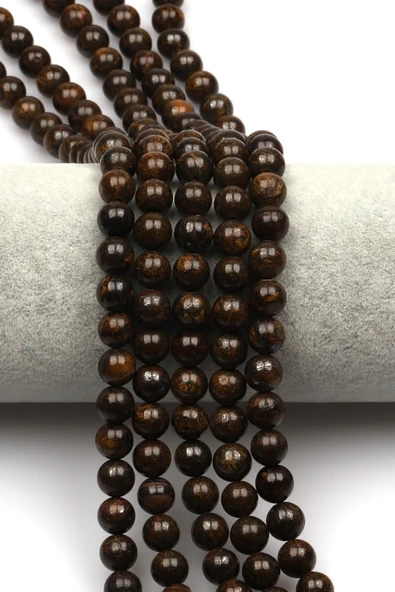 Bronzit Doğal Taş Dizi 8 mm Küre Kesim - DZ-0822 ürün görseli 1