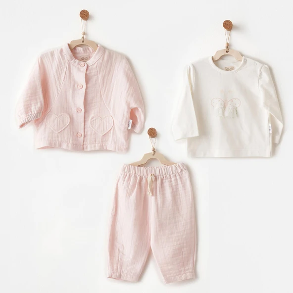 Kız Bebek Takım 3 Parça Set Muslin ANW-AC26621 ürün görseli 1