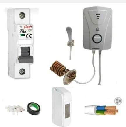 Aydın Derya Bakır Rezistanslı Elektrikli Şofben Kablo uzunluk seçenekli Tam Takım orjınal ürün görseli 1