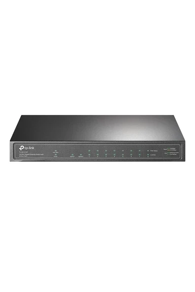 TP-Link TL-SG1210P 8 Port 10-100-1000 Poe+ Switch 1 Port SFP Çelik Kasa Rack Mount ürün görseli 1