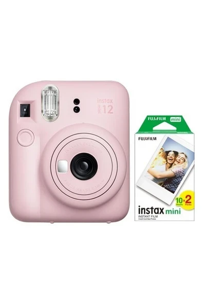Instax Mini 12 Pembe Fotoğraf Makinesi ve 20'li Mini Film ürün görseli 1