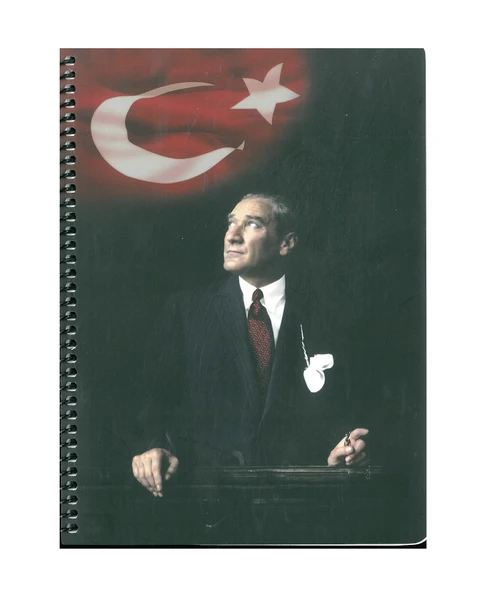 Keskin Atatürk Ve Bayrak Spiralli Def. 80 Yap. 16x22 Kareli Karton Kap ürün görseli 1