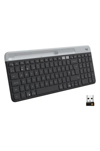 K580 Ince Çoklu Cihaz Özellikli Kablosuz Klavye, Kompakt Modern, Telefon Tutucu, 24 Ay Pil Ömrü, 10 M Kullanım Mesafesi, Bluetooth Türkçe Q Klavye, Siyah ürün görseli 1