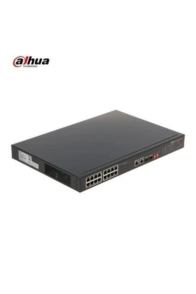 16port 135w FULL PoE PFS3218-16ET-135 10/100 2X UPLINK-2X SFP Yönetilemez Switch ürün görseli 1