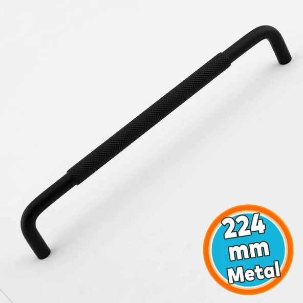 Mat Siyah Metal Kulp 224 mm 22.4 cm Mobilya Çekmece Mutfak Dolabı Dolap Kapak Kulpları ürün görseli 1