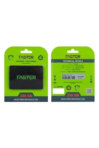 Venüs Shopping Faster FS-256 Sata3 256 GB SSD 550/510 Mb/s Uzun Ömürlü Harddisk (4887) ürün görseli 1