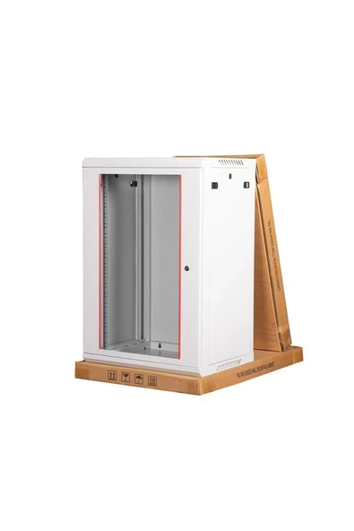 - 18u 19\" Duvar Tipi Rack Kabinet – Genişlik: 600 Mm | Derinlik: 450 Mm – Açık Gri (DEMONTE) ürün görseli 1