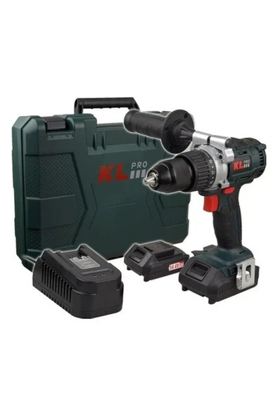 KL Pro  18VOLT/2.0AH Li-Ion Çift Akülü Kömürsüz Profesyonel Şarjlı Matkap KLNM18B-20 ürün görseli 1