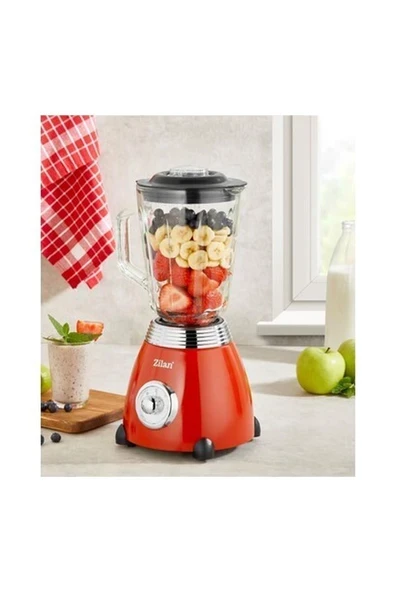 Kırmızı Retro Stand Blender, 1,5 L, 500 W, Şık ve Fonksiyonel Tasarım ürün görseli 1