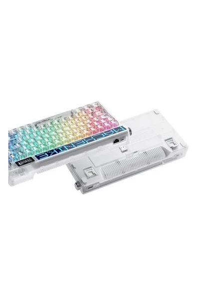 Machenike KT84-B84W Tri-Mode Gateron White Switch LCD Rgb Beyaz Ingilizce Gaming Klavye ürün görseli 1