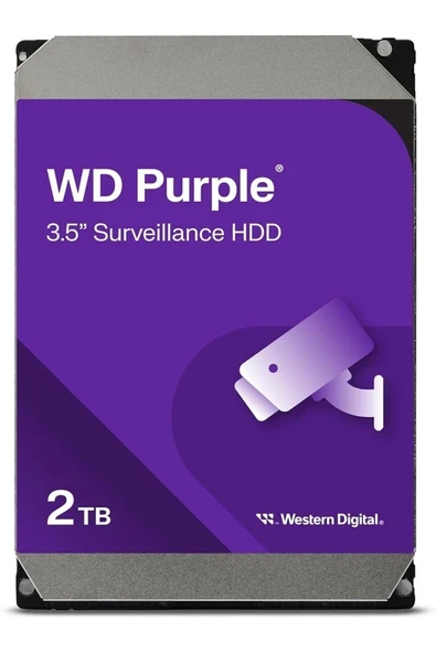 Western Digital 2TB WD Mor Gözetim Dahili Sabit Disk HDD - SATA 6 Gbs, 64 MB Önbellek, 3.5\" - WD2... ürün görseli 1