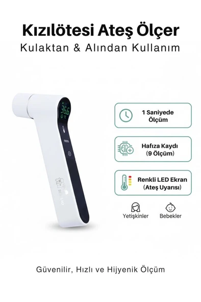 Bebebao ProTemp Medikal Dijital Ateş Ölçer – Kulaktan ve Alından Ölçüm, Temassız Infrared ürün görseli 1