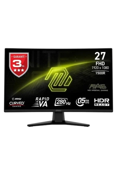 MSI 27" MAG 274CXF 1920x1080 (FHD) CURVE 1500R RAPID VA 280HZ 0.5MS (GTG) ADAPTIVE-SYNC GAMING MONITOR ürün görseli 1