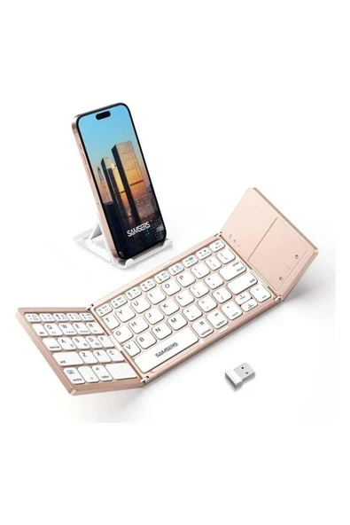 Samsung Samsers Touchpadli Katlanabilir Bluetooth Klavye Rose Gold ürün görseli 1