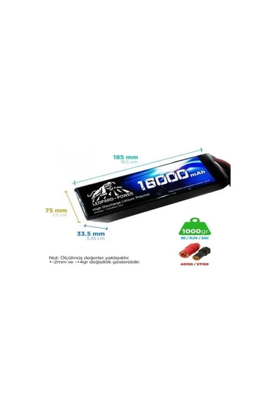 Leopard Power 16000 Mah 11. 1V 3s 25C Uav & Multirotor Lityum Polimer Lipo Batarya Pil ürün görseli 1