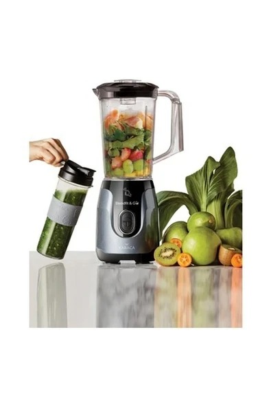 Karaca Plastik Blendfit Antrasit Smoothie Go Blender Set 1000 ml 500 - 800 Watt Plastik  Gri ürün görseli 1