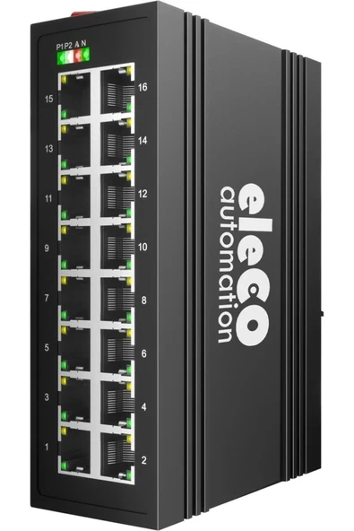 eleCO - ELOS-F5-16TX ENDÜSTRİYEL YÖNETİMSİZ ETHERNET SWITCH 16 PORT ürün görseli 1