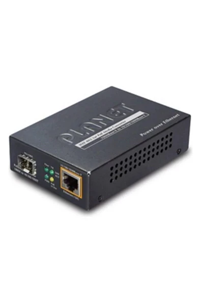 1000Base-X to 10/100/1000Base-T 802.3at PoE Media Converter, LC Fiber Interface, Supports Multi / Single Mode SFP module, Distance up to 120km max. (Varies on SFP module) ürün görseli 1