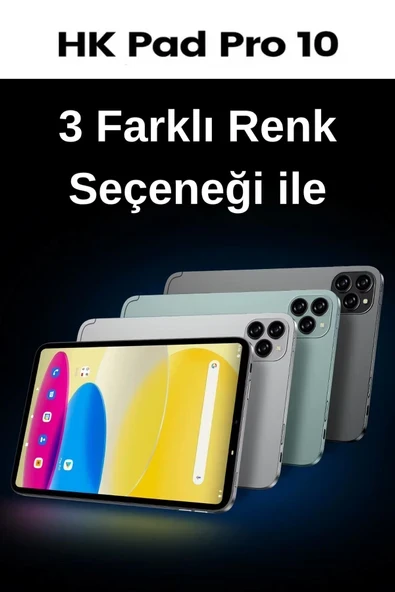 Hk Pad Pro 10 10.1\" 5g Sim Kartlı 16g Ram 8000mah Batarya Android Akıllı Tablet Siyah ürün görseli 1