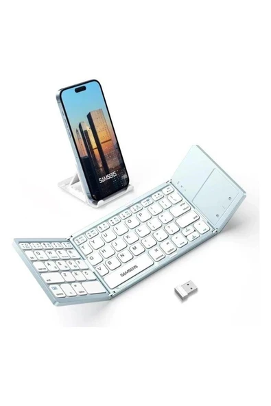 Samsung Samsers Touchpadli Katlanabilir Bluetooth Klavye Sky Blue ürün görseli 1