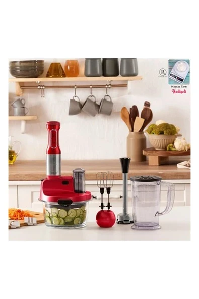 Karaca Superpower 2500W  Mastermaid Problade 8 In 1 Turbo Fonksiyonlu 6 Bıçaklı Paslanmaz Çelik Çırpma, Dilimleme, Doğrama, Blender ve Karıştırma ürün görseli 1