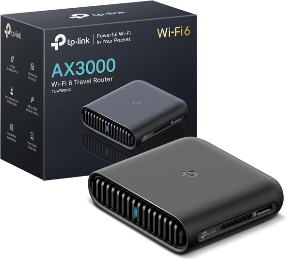 TP-Link Çift Bantlı Wi-Fi 6 AX3000 Seyahat Yönlendiricisi TL-WR3002X | Çoklu Gig Taşınabilir | OpenVPN, WireGuard | Kolay Genel WiFi Paylaşımı | Otel/Yolculuk/Seyahat A... ürün görseli 1