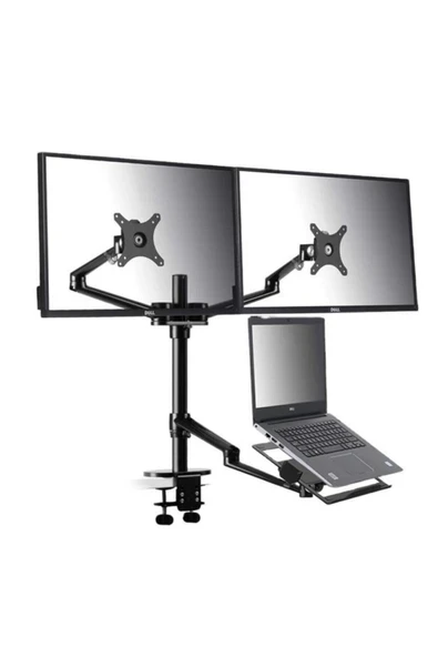 Npo STD7093 10\"-27\" Notebook Stand ve Vesa Monitör Tutucu Çift Kol - Koyu Gri ürün görseli 1