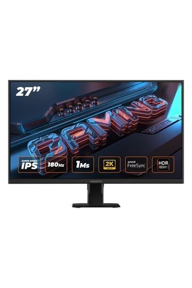 Gigabyte GS27QA 27" Qhd 180Hz 1ms Freesync Ss IPS Oyuncu Monitörü Hdmı+Dp ürün görseli 1