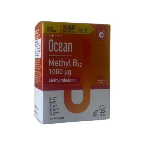Ocean Methyl B12 Metilkobalamin 1000 uq 15 ml Sprey ürün görseli 1