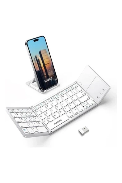 Samsung Samsers Touchpadli Katlanabilir Bluetooth Klavye Frost Silver ürün görseli 1