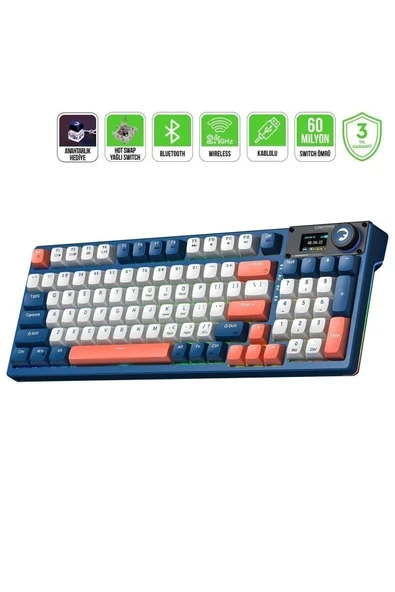 Gamepower Gasket Elite x Rgb Wireless/bluetooth/kablolu Mekanik Hot-Swap Yağlı Switch Gasket Gaming Klavye ürün görseli 1