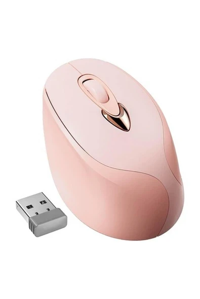 Gamextrem 2.4g USB Şarj Edilebilir Kablosuz Mouse, Sessiz Tıklama - Pembe ürün görseli 1