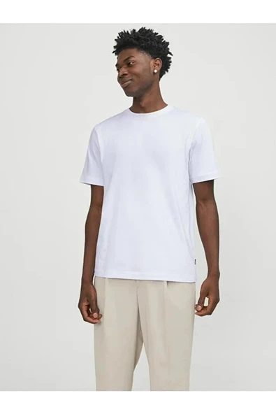 Jack&jones 12254412 0 Yaka Erkek Tshirt - Ekru ürün görseli 1
