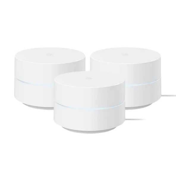 Google WiFi - AC1200 - Mesh WiFi Sistemi - WiFi Yönlendirici - 4500 Sq Ft Kapsama Alanı - Perakende Olmayan Paketleme - 3 Paket - Kar ürün görseli 1