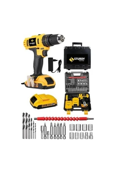 Tekno Trust Darbeli 42V 8AH Lıon Çift Akülü Vidalama Metal Yout Seri Darbeli Turbo Şarjlı Matkap 27 Parça Uç Se ürün görseli 1