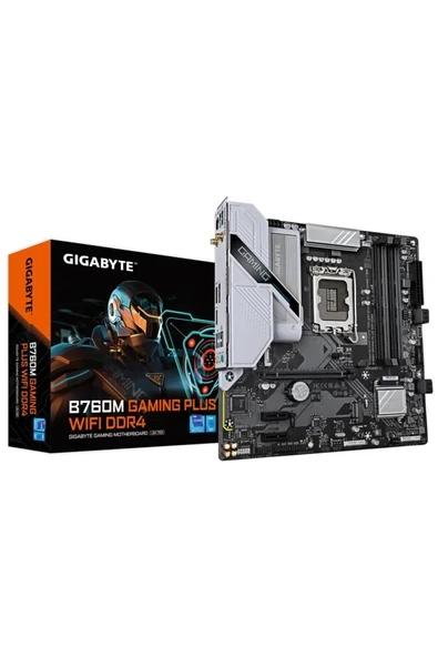 B760M Gaming Plus WiFi DDR4 5333 MHz (OC) 2xM.2 HDMI DP 1GbE LAN Wi-Fi 6 mAtx 1700p ürün görseli 1