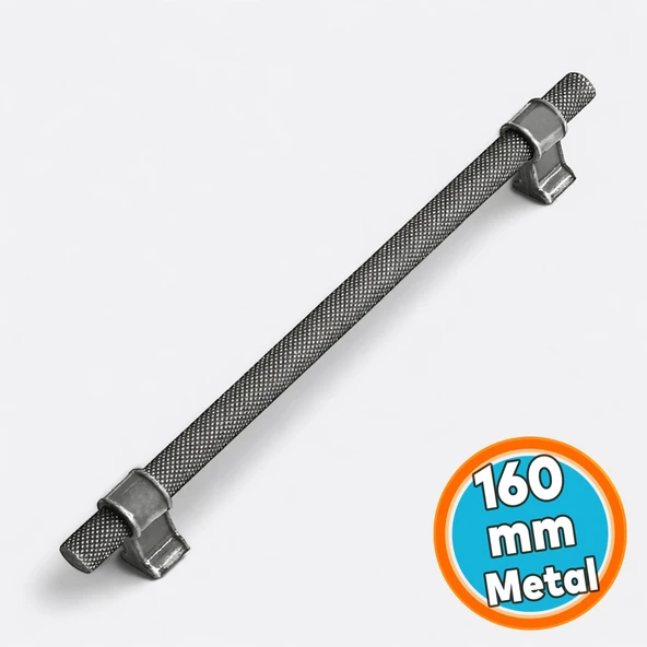 Mobilya Mutfak Çekmece Dolap Kulpu Kulbu Kulpları Eskitme Antik Gümüş Metal 160 mm ürün görseli 1