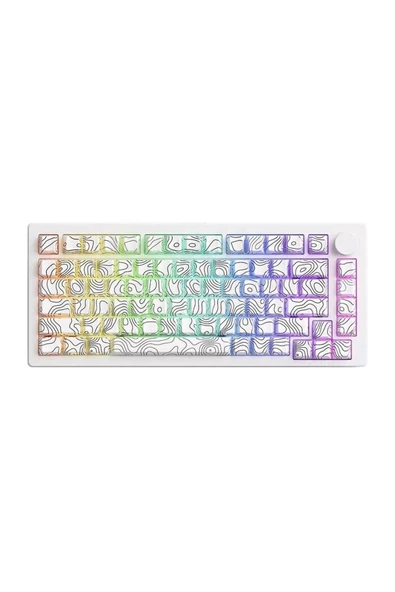 Akko Monsgeek M1 V5 Contour Lines White Rgb Kablosuz Hotswap Mekanik Gaming Klavye ürün görseli 1